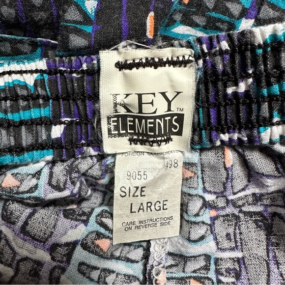 VTG Y2K KEY ELEMENTS ABSTRACT PATTERN MEN'S COTTON SHORTS SIZE LARGE - Picture 6 of 7